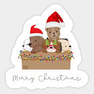 Cute Merry Christmas puppy design Sticker